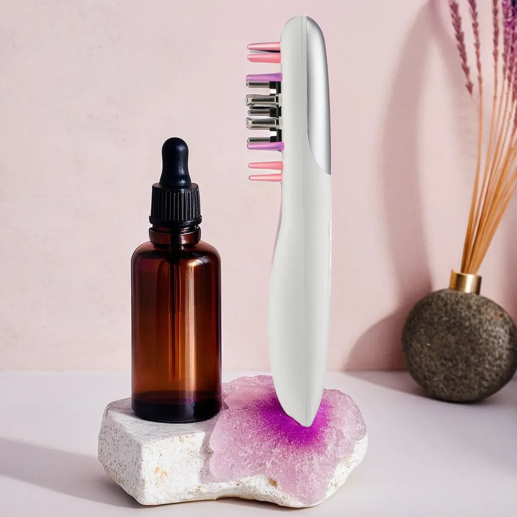Brosse LED avec luminothérapie rouge et bleue anti-chute
